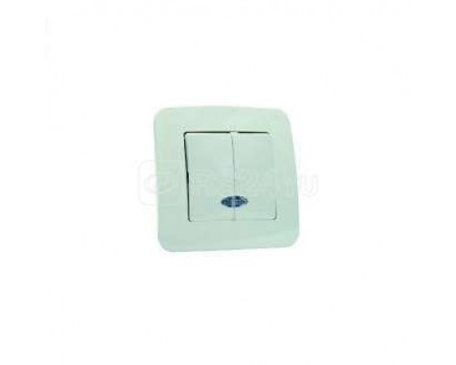 Выключатель 2-кл. СП Lillium N 10А IP20 с подсветкой бел. Makel 55023