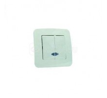 Выключатель 2-кл. СП Lillium N 10А IP20 с подсветкой крем. Makel 55223