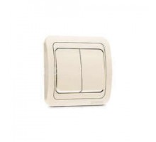 Выключатель 2-кл. СП Mimoza 10А IP20 крем./крем. Makel 25003