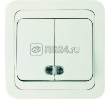 Выключатель 2-кл. СП Mimoza 10А IP20 с подсветкой бел./бел. Makel 12023
