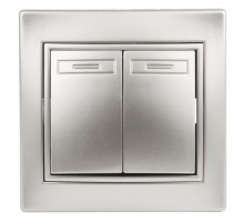 Выключатель 2-кл. СП Plano 10А IP20 1-104-03 250В алюм. Intro Б0030042