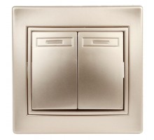 Выключатель 2-кл. СП Plano 10А IP20 1-104-04 250В шампань Intro Б0030043