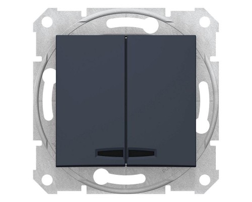 Выключатель 2-кл. СП Sedna 10А IP20 (сх. 5) 250В с подсветкой графит SchE SDN0300370