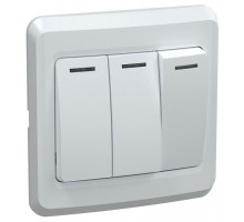 Выключатель 3-кл. 1п СП Вега 10А IP20 ВС10-3-0-ВБ бел. ИЭК EVV30-K01-10-DM