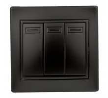 Выключатель 3-кл. 2мод. СП Plano 10А IP20 1-106-05 250В антрацит Intro Б0044565