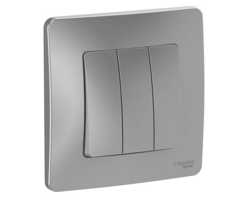 Выключатель 3-кл. СП Blanca 10А IP20 (сх. 1+1+1) 250В алюм. SchE BLNVS100503
