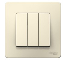 Выключатель 3-кл. СП Blanca 10А IP20 (сх. 1+1+1) 250В молочн. SchE BLNVS100502