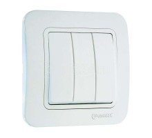 Выключатель 3-кл. СП Lillium 10А IP20 бел./бел. Makel 70091