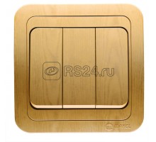 Выключатель 3-кл. СП Mimoza 10А IP20 дуб/дуб Makel 24291