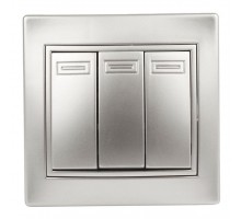 Выключатель 3-кл. СП Plano 10А IP20 1-106-03 250В алюм. Intro Б0030050