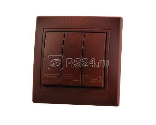 Выключатель 3-кл. СП Мира 10А вишня LEZARD 701-0601-109