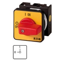 Выключатель 3п Ie=12А пол.0-1 90град. перед. креп. T0-2-1/E-RT красн. ручка EATON 011082