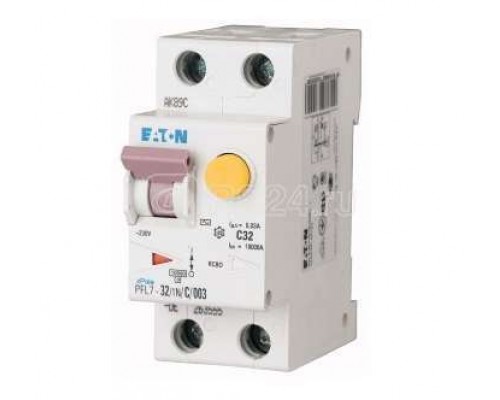 Выключатель авт. диф. тока 1+N С 32/0.3А (AC/DC) 10кА PFL7-32/1N/C/03-A EATON 165671