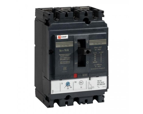 Выключатель автоматический 3п 100/16А 36кА ВА-99C Compact NS PROxima EKF mccb99C-100-16