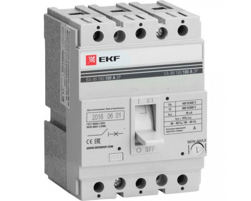 Выключатель автоматический 3п 160/40А 35кА ВА-99 PROxima EKF mccb99-160-40