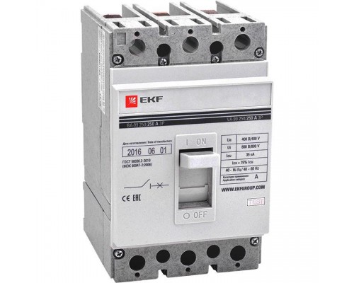 Выключатель автоматический 3п 250/80А 35кА ВА-99 PROxima EKF mccb99-250-80