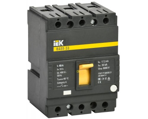 Выключатель автоматический 3п 63А 35кА ВА 88-33 ИЭК SVA20-3-0063