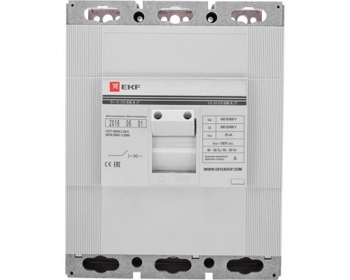 Выключатель автоматический 3п 800/400А 35кА ВА-99 PROxima EKF mccb99-800-400