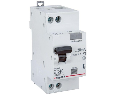 Выключатель автоматический дифференциального тока 1п (1P+N) C 40А 30мА тип AC 6кА RX3 Leg 419403 Выключатель автоматический дифференциального тока 1п (1P+N) C 40А 30мА тип AC 6кА RX3 Leg 419403
