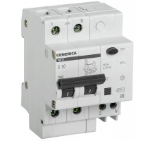 Выключатель автоматический дифференциального тока 2п 10А 30мА АД12 GENERICA ИЭК MAD15-2-010-C-030