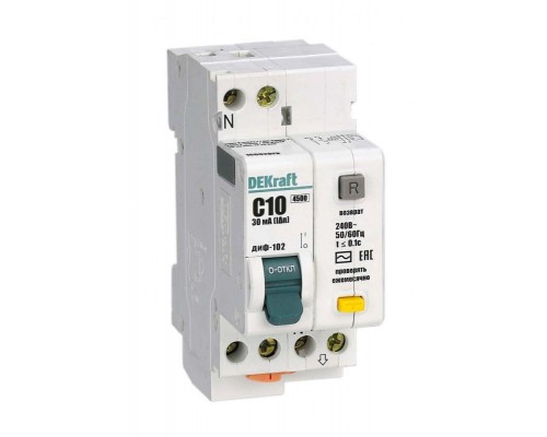 Выключатель автоматический дифференциального тока 2п (1P+N) C 10А 30мА тип AC 4.5кА ДИФ-102 2мод. SchE 16002DEK