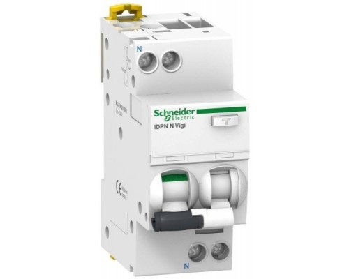 Выключатель автоматический дифференциального тока 2п (1P+N) C 10А 30мА тип A 6кА iDPN N VIGI Acti9 SchE A9D32610
