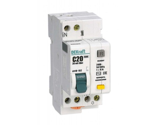 Выключатель автоматический дифференциального тока 2п (1P+N) C 20А 30мА тип AC 4.5кА ДИФ-102 2мод. SchE 16004DEK