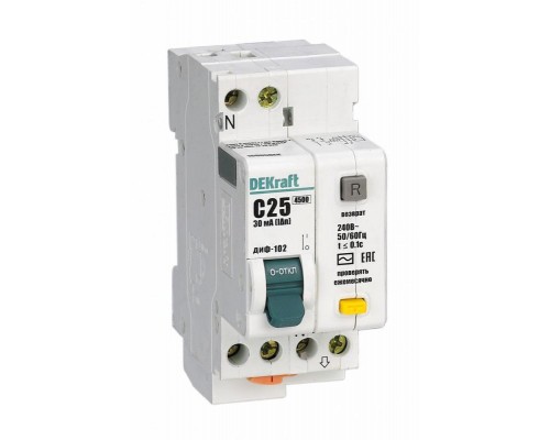 Выключатель автоматический дифференциального тока 2п (1P+N) C 25А 30мА тип AC 4.5кА ДИФ-102 2мод. SchE 16005DEK