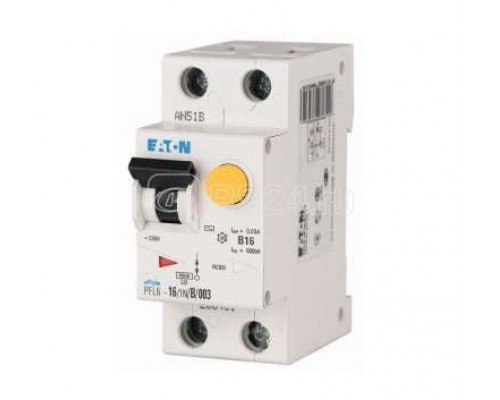 Выключатель автоматический дифференциального тока 2п (1P+N) C 40А 30мА тип AC 6кА PFL6-40/1N/C/003 EATON 286471