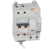 Выключатель автоматический дифференциального тока 2п C 10А 300мА тип AC 6кА DX3 4мод. Leg 411171