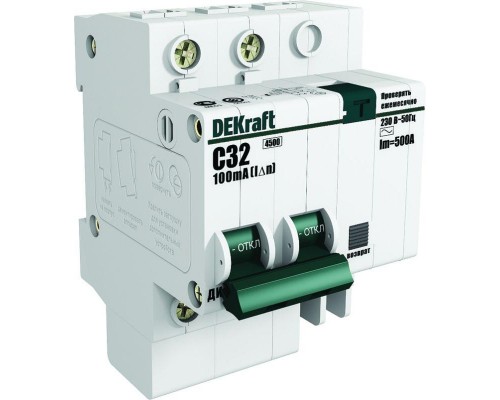 Выключатель автоматический дифференциального тока 2п C 16А 30мА тип AC 4.5кА ДИФ-101 4.5мод. SchE 15003DEK
