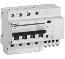 Выключатель автоматический дифференциального тока 4п 40А 30мА АД14 GENERICA ИЭК MAD15-4-040-C-030