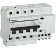 Выключатель автоматический дифференциального тока 4п 50А 30мА АД14 GENERICA ИЭК MAD15-4-050-C-030