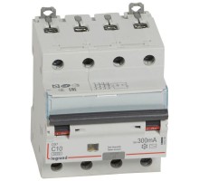 Выключатель автоматический дифференциального тока 4п C 10А 300мА тип AC 6кА DX3 Leg 411204