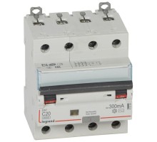 Выключатель автоматический дифференциального тока 4п C 20А 300мА тип AC 6кА DX3 Leg 411206