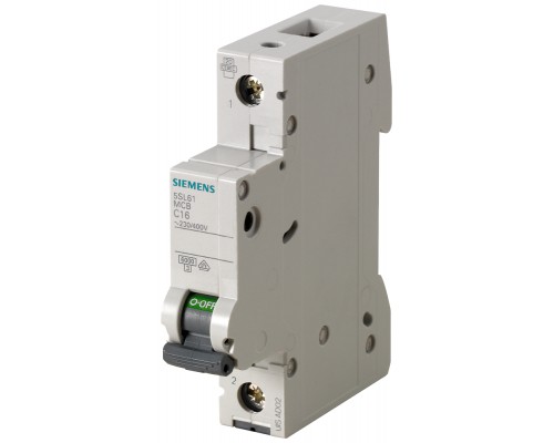 Выключатель автоматический модульный 1п C 8А 6кА 230/400В Siemens 5SL61087