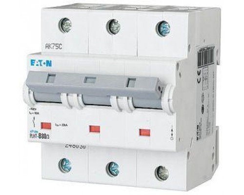 Выключатель автоматический модульный 3п B 80А 20кА PLHT-B80/3 EATON 248030