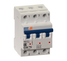 Выключатель автоматический модульный 3п C 2А 6кА OptiDin BM63-3C2-УХЛ3 КЭАЗ 260795