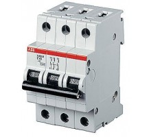 Выключатель автоматический модульный 3п D 63А 25кА S203P D63 ABB 2CDS283001R0631