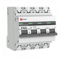 Выключатель автоматический модульный 4п C 0.5А 4.5кА ВА 47-63 PROxima EKF mcb4763-4-0.5C-pro