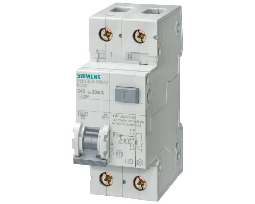 Выключатель диф. авт. Тип AC 70мм IFM 30мА 4.5кА 1+N-пол. Тип C 10А Siemens 5SU13531KK10