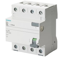 Выключатель диф. тока 3+N-п 25А 30мА 400В УЗО тип AC SIEMENS 5SV43420