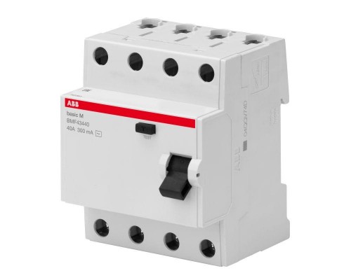 Выключатель диф. тока 4п 25А 100мА тип AC Basic M BMF42425 ABB 2CSF604042R2250