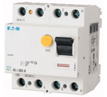Выключатель диф. тока 4п 40/0.03А (AC/DC) 250А КЗ 10кА PF7-40/4/003-A-DE EATON 263611