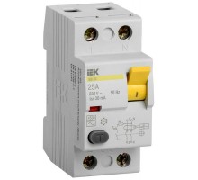Выключатель дифференциального тока (УЗО) 2п 25А 30мА тип AC ВД1-63 ИЭК MDV10-2-025-030