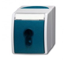 Выключатель жалюзи 1п с ключом (для замка) IP44 ocean сер./сине-зел. ABB 2CKA001101A0917