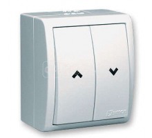 Выключатель жалюзи 2-кл. ОП Simon 15 Aqua 16А IP54 10AX винт. зажим бел. Simon 1594332-030