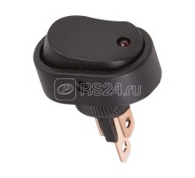 Выключатель клавишный 12В 20А (3с) ON-OFF черн. ОВАЛ с красн. LED подсветкой (RWB-523 ASW-20D) Rexant 36-2670