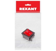 Выключатель клавишный 250В 16А (4с) ON-OFF красн. с подсветкой (RWB-502 SC-767 IRS-201-1) (инд. упак.) Rexant 36-2330-1