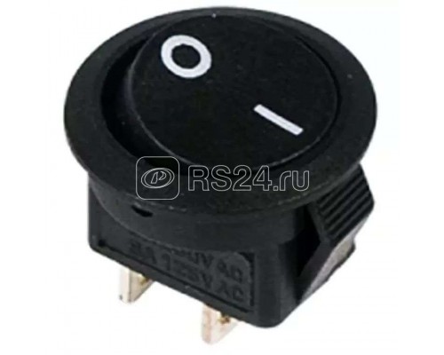 Выключатель клавишный 250В 6А (2с) ON-OFF круглый черн. Micro (RWB-105; SC-214) Rexant 36-2510